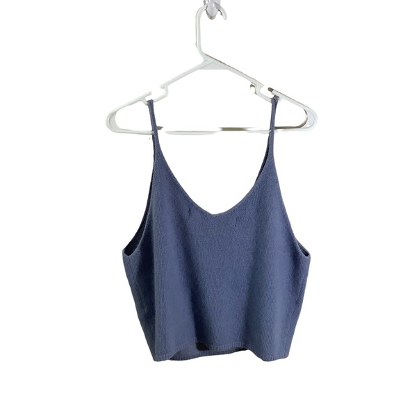 Code x Mode Light Blue Angora Stretch Cami Crop Top - Picture 2 of 5